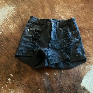 Aeropostale - black distress shorts - size 00